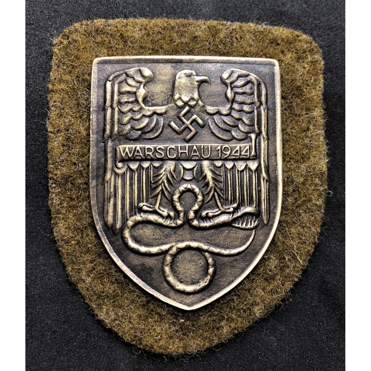 Pin WARSCHAU 1944 Reichsadler EK 3,5 x 2,5 cm