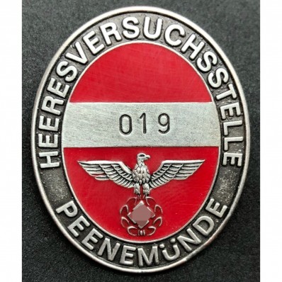 Peenemünde research centre worker badge