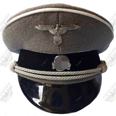 Waffen SS Officers Visor Cap - Stone Grey