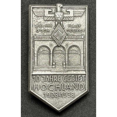 Badge for the 10th anniversary of the Hitlerjugend in Hochland 1928-1938