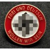 Badge We Wish to be Free and German