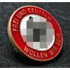 Badge We Wish to be Free and German