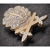 Accessorio per Nastro - Foglie di Quercia d'Oro con Spade e Diamanti