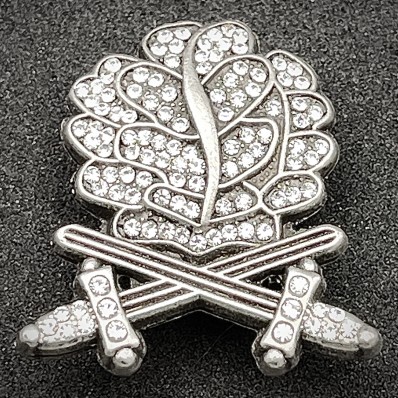 Accessorio per Nastro - Foglie di Quercia d'Argento con Spade e Diamanti