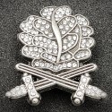 Accessorio per Nastro - Foglie di Quercia d'Argento con Spade e Diamanti