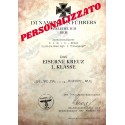 Lettera di Assegnazione Croce di Ferro 1ª o 2ª Classe per Membri delle SS - Personalizzato