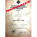 Lettera di Assegnazione Croce di Ferro 1ª o 2ª Classe - Personalizzato