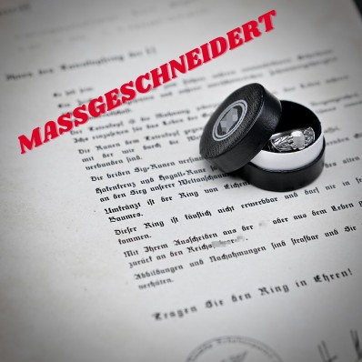 - 925 Silber• SS-Ehrenring (Totenkopfring) - MASSGESCHNEIDERT