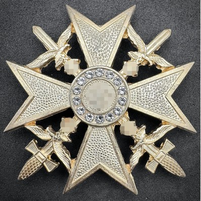 Spanienkreuz in Gold mit Schwertern und Brillanten