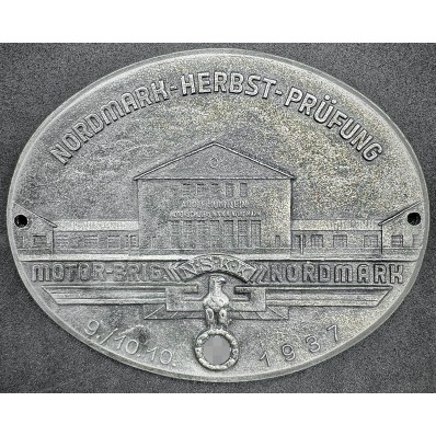 NSKK Participant Plaque - Nordmark Autumn Test 1937