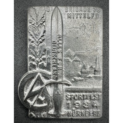 Badge "Sports Festival SA Brigade 78 Middle Franconia 1934 Nuremberg"