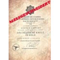 Deutsches Kreuz in Gold Urkunde - Maßgeschneidert