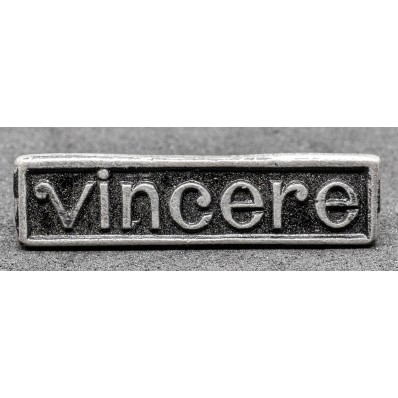 Spilla propagandistica "Vincere" del Ventennio (Variante Nera)