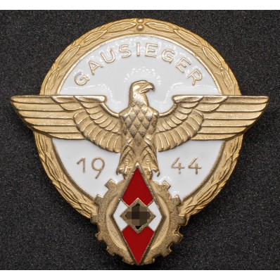 HitlerJugend Badge - Gausieger im Reichsberufswettkampf 1944 (Gold)