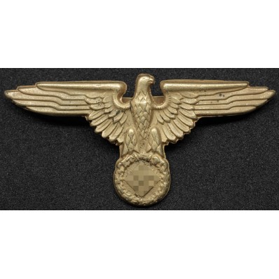SS Eagle Hat Badge Gold (no markings)