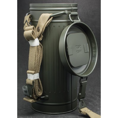 German WWII Gas Mask Can with Straps
