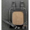 Straight Shovel Cover with Solid Back in black leather