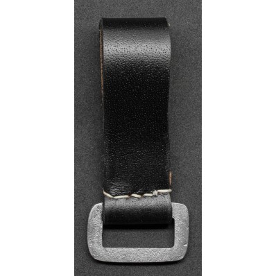 Passante in Cuoio Nero con D-Ring Quadrato