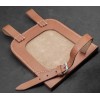 Straight Shovel Cover with Solid Back in Brown Leather