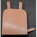 Straight Shovel Cover with Solid Back in Brown Leather