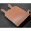 Straight Shovel Cover with Solid Back in Brown Leather