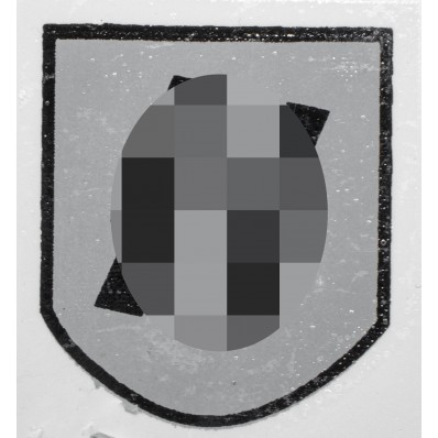 Helm-Abziehbild - SS Französische Freiwillige Silbernes Schild Schmale Runen