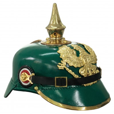 Prussian Wartime Feldgrau Leather Ersatz Pickelhaube for Enlisted Ranks and NCOs