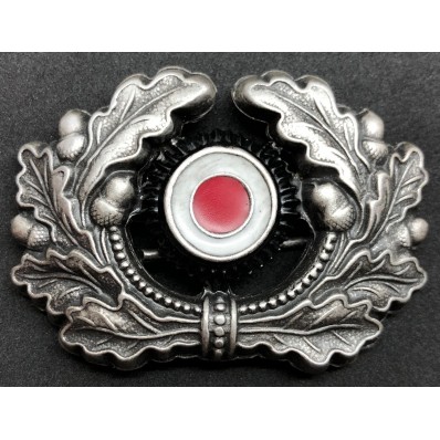Eichenlaubkranz Mit Korkade Schirmmütze (Silber)